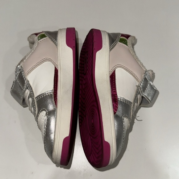 WHITE PINK METALLIC ZARA SNEAKERS FOR KIDS SIZE 23 WARM ON THE INSIDE - Picture 4 of 5